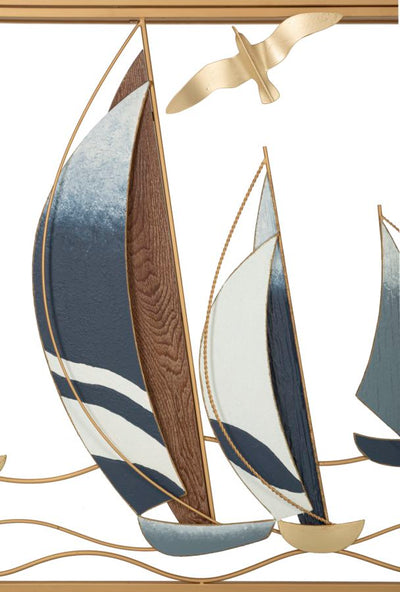 Console en bois avec façade décorée d'une œuvre d'art sur le thème de la voile – Collection Vele