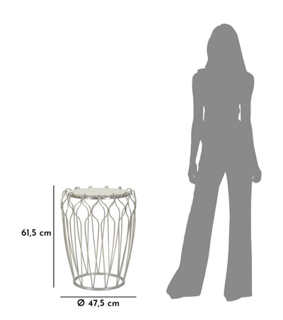 Table d'appoint ronde en marbre artificiel avec structure en métal tressé – Hook Accent Design
