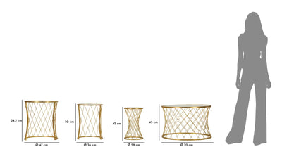 Ensemble de 4 tables d'appoint en métal doré – Collection Noah Modern