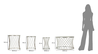 Ensemble de 4 tables d'appoint en métal argenté – Collection Noah Modern