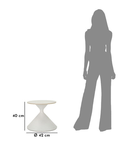 Table d'appoint ronde blanche avec base sculpturale – Style contemporain