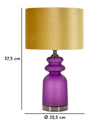 Lampe de table dorée et violette avec abat-jour en tissu – Collection Miiva Two