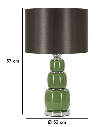 Lampe de table noire et verte avec abat-jour en tissu – Eva Three Contemporary