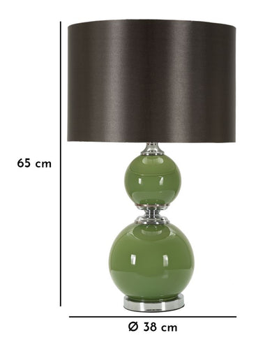 Lampe de table noire et verte avec abat-jour en tissu – Collection Eva Two