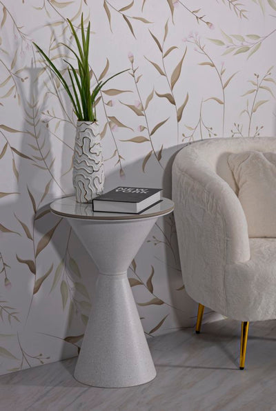 Table d'appoint ronde blanche à double base – Design moderne