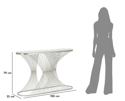 Console en marbre artificiel avec structure métallique – Entrée moderne Stripe