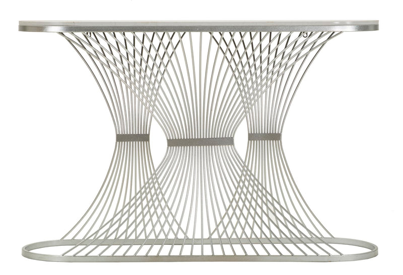 Console en marbre artificiel avec structure métallique – Entrée moderne Stripe