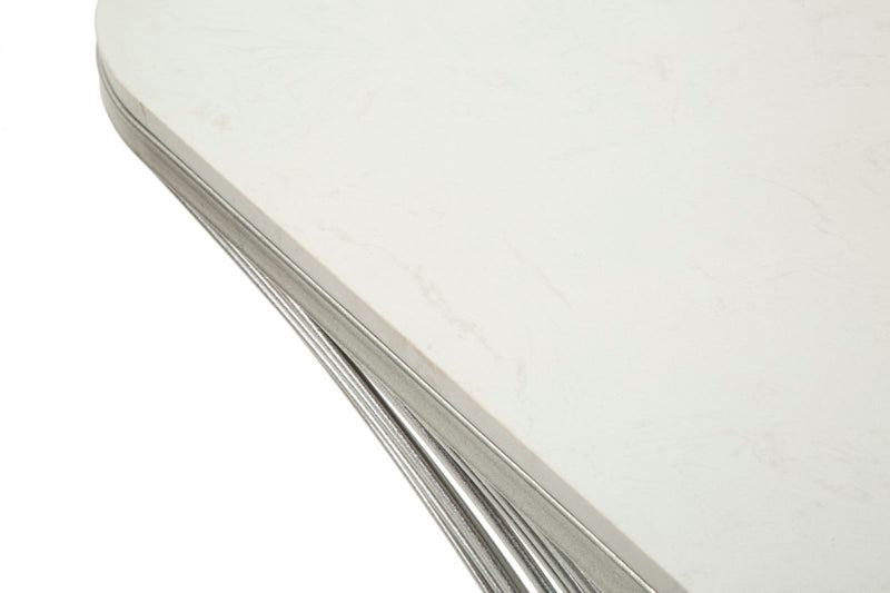 Console en marbre artificiel avec structure métallique – Entrée moderne Stripe