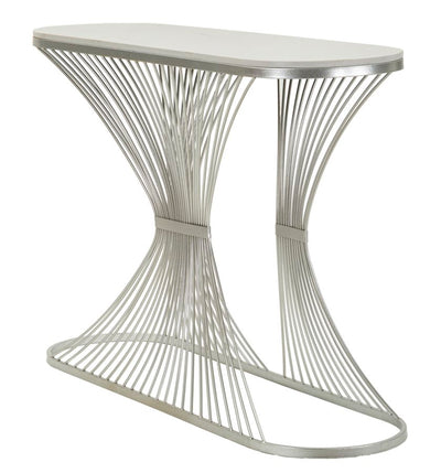 Console en marbre artificiel avec structure métallique – Entrée moderne Stripe