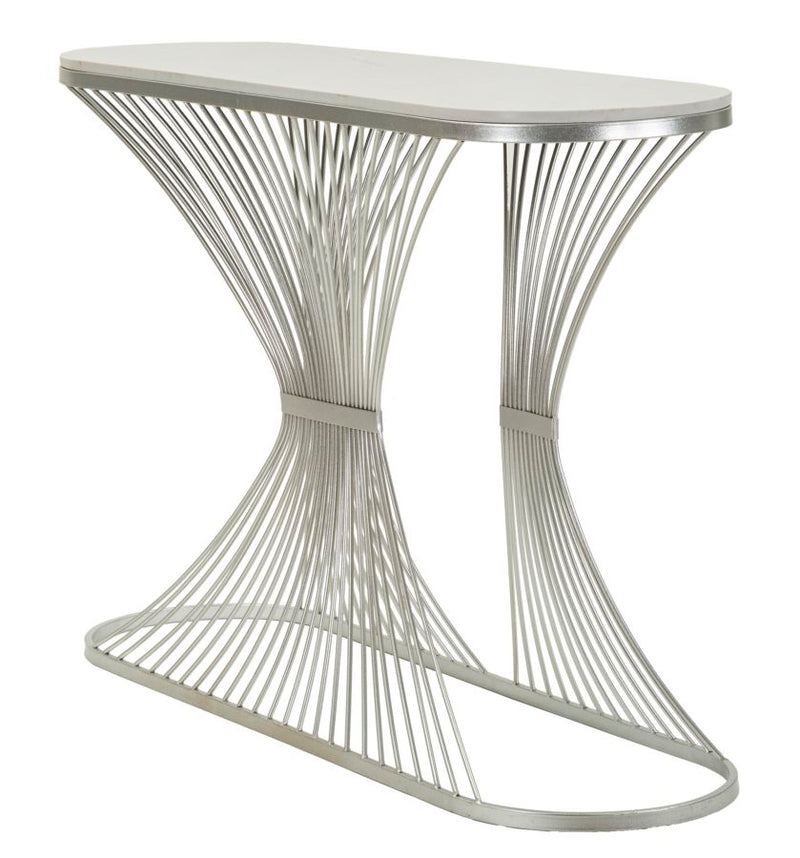 Console en marbre artificiel avec structure métallique – Entrée moderne Stripe