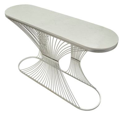 Console en marbre artificiel avec structure métallique – Entrée moderne Stripe