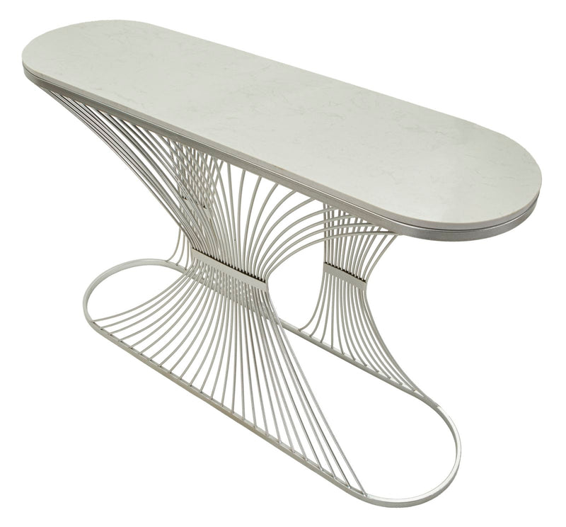 Console en marbre artificiel avec structure métallique – Entrée moderne Stripe