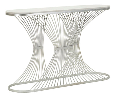 Console en marbre artificiel avec structure métallique – Entrée moderne Stripe