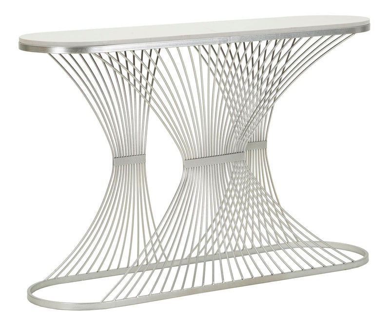 Console en marbre artificiel avec structure métallique – Entrée moderne Stripe