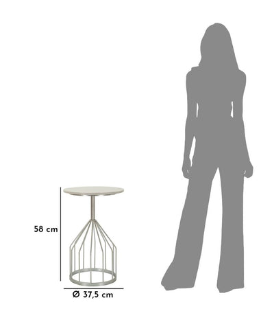 Table d'appoint ronde en marbre artificiel avec base unique – Style contemporain