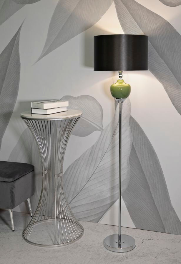 Lampadaire noir et doré avec abat-jour en tissu – Eva One Modern Design