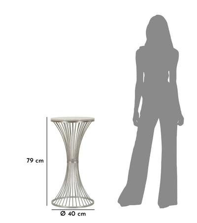 Table d'appoint ronde en marbre artificiel avec base en métal – Funnel Modern Style