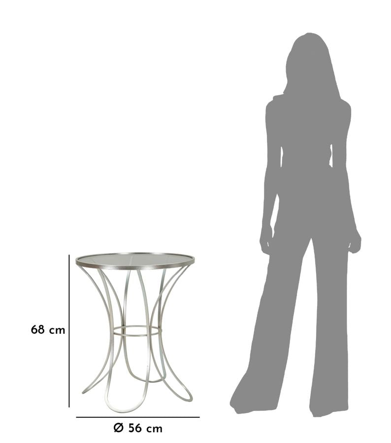 Table basse ronde en verre avec piètement décoratif – Collection Trixy