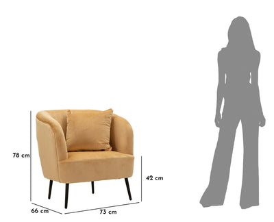 Fauteuil rembourré beige avec coussin – Fauteuil d'appoint Browy