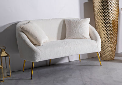 Canapé rembourré crème avec coussins – Canapé 2 places Soffy