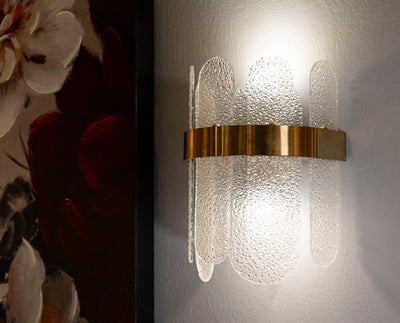 Applique murale dorée et blanche avec rayures verticales – Gris Modern Style