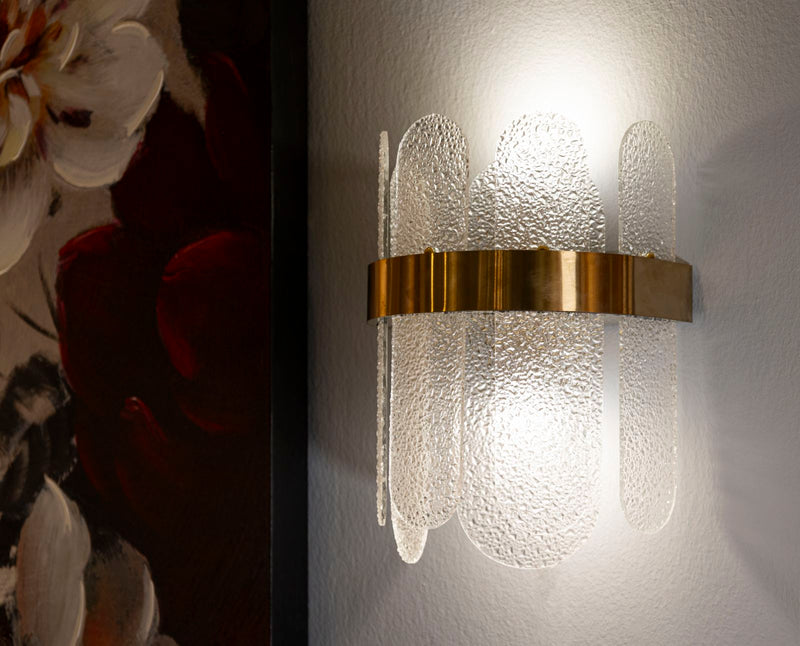 Applique murale dorée et blanche avec rayures verticales – Gris Modern Style