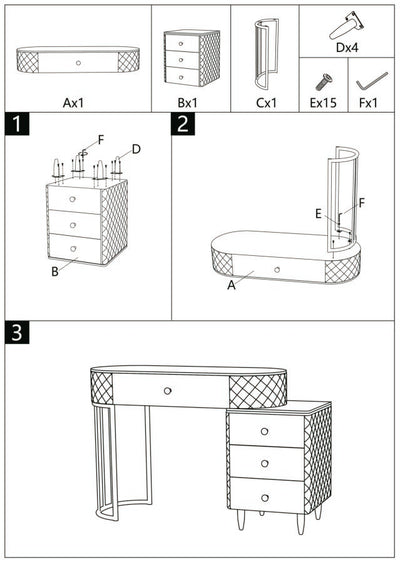 Bureau rose avec tabouret assorti – Mobilier de chambre Sharon
