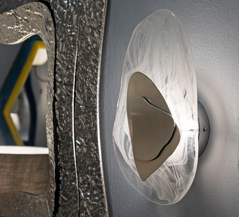 Applique murale argent et blanche avec motif ondulé – Collection Ocean