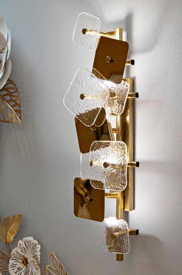 Applique murale en or et verre avec motif géométrique – Collection Glassy