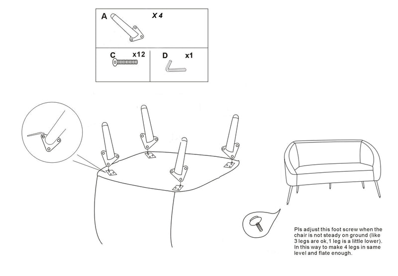 Canapé rembourré crème avec coussins – Canapé 2 places Soffy