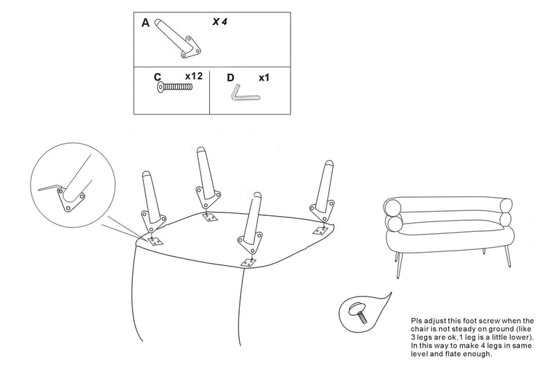 Canapé rembourré gris graphite avec coussins – Canapé 2 places Silvery Plus