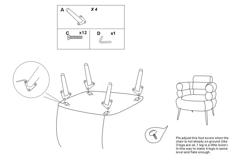 Fauteuil rembourré gris graphite avec coussin – Fauteuil d&