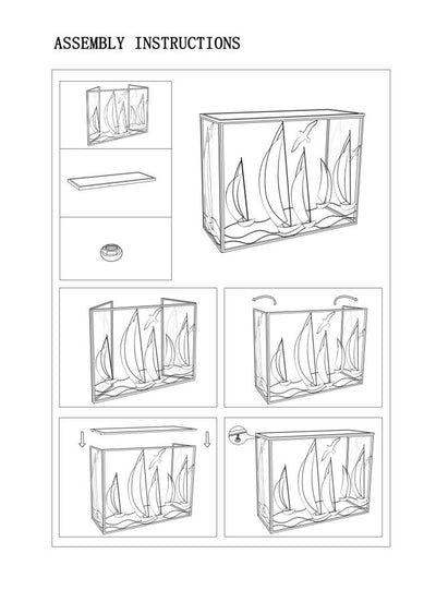 Console en bois avec façade décorée d'une œuvre d'art sur le thème de la voile – Collection Vele