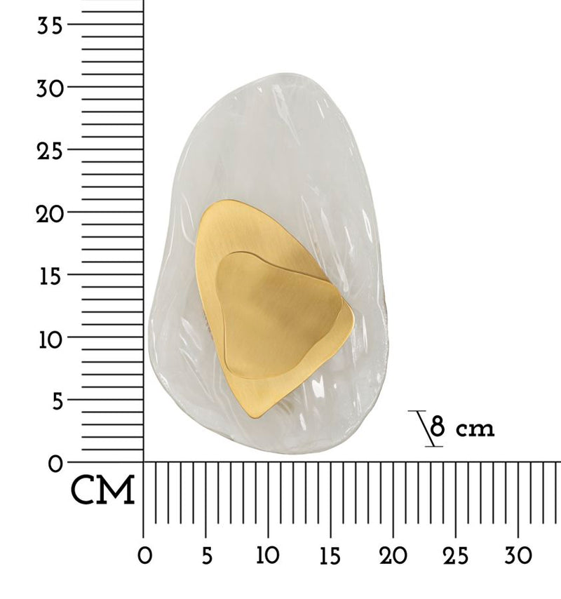 Applique murale dorée et blanche avec motif ondulé – Collection Ocean