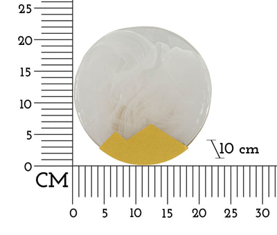 Applique murale blanche et dorée avec motif rond – Moon Contemporary