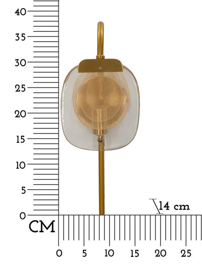 Applique murale dorée et marron avec abat-jour rond – Softy Modern Design