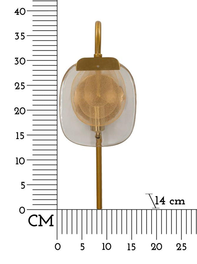 Applique murale dorée et marron avec abat-jour rond – Softy Modern Design