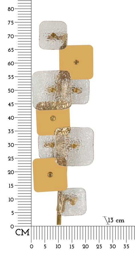 Applique murale en or et verre avec motif géométrique – Collection Glassy