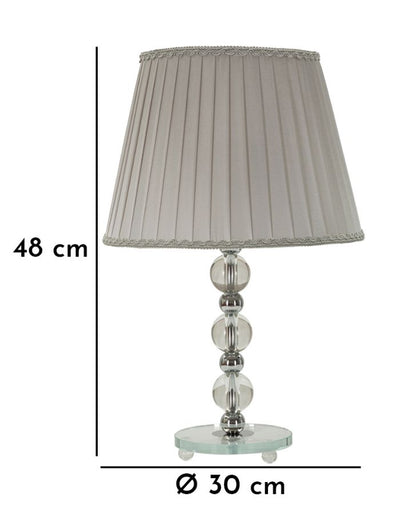 Lampe de table en tissu gris avec pied décoratif – Collection Tolly