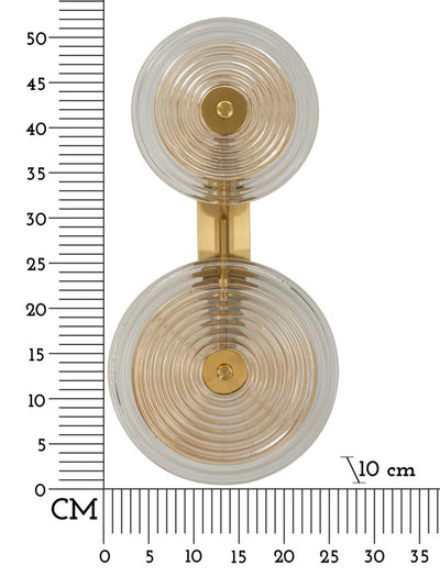 Applique murale dorée et en verre avec disques blancs – Collection Venice