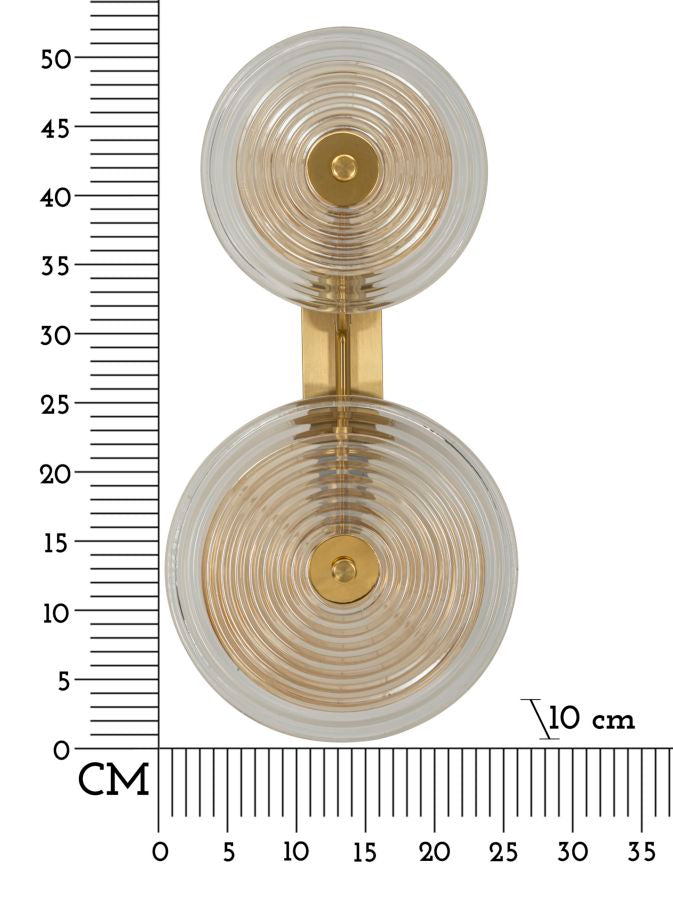 Applique murale dorée et en verre avec disques blancs – Collection Venice