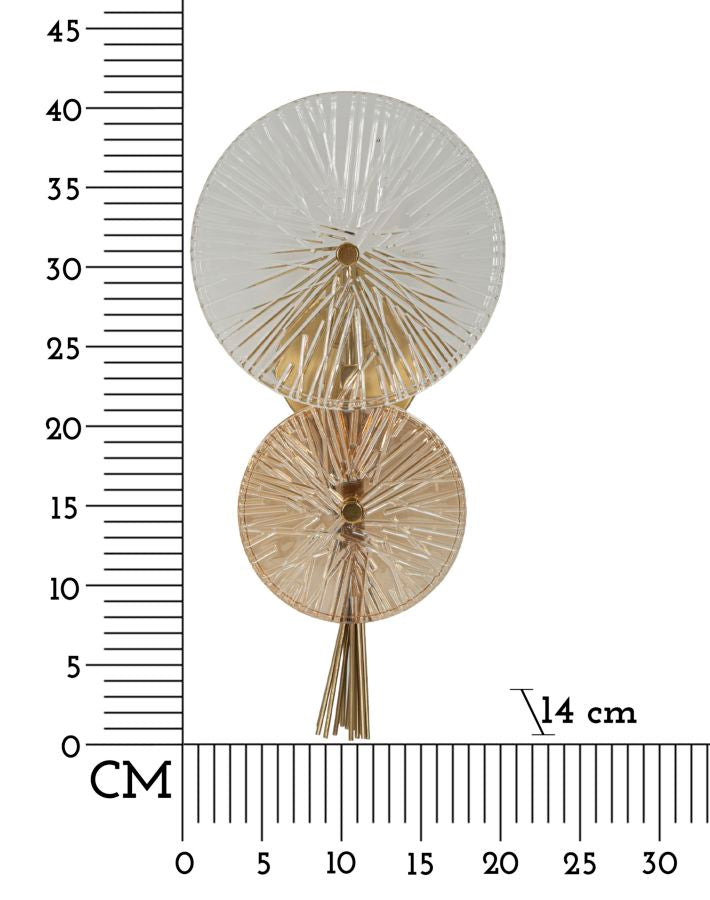Applique murale dorée et argentée avec motif soleil rayonnant – Sunrise Modern