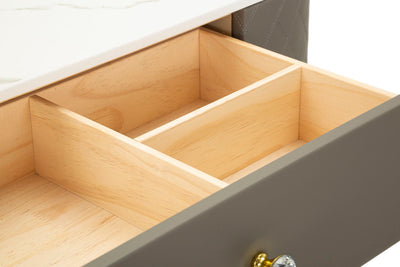 Bureau gris avec tabouret assorti – Mobilier de chambre Sharon