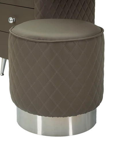 Bureau de lit gris avec tabouret et pieds argentés – Sharon Modern Style