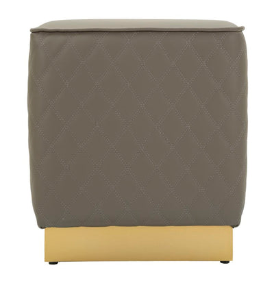 Tabouret carré rembourré avec base dorée – Sharon Modern Accent