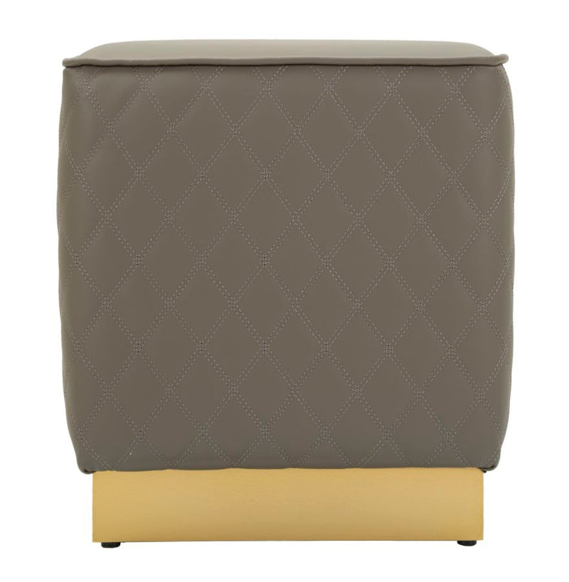 Tabouret carré rembourré avec base dorée – Sharon Modern Accent