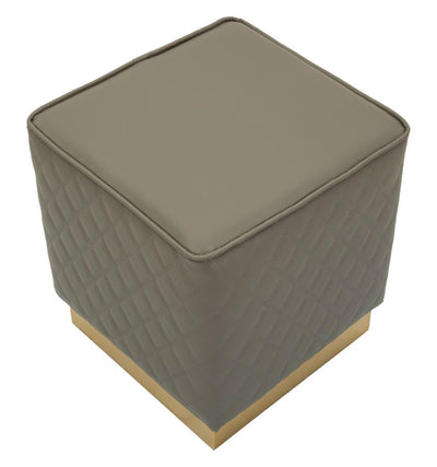 Tabouret carré rembourré avec base dorée – Sharon Modern Accent