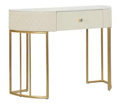 Console blanche avec pieds dorés – Entrée moderne Sharon