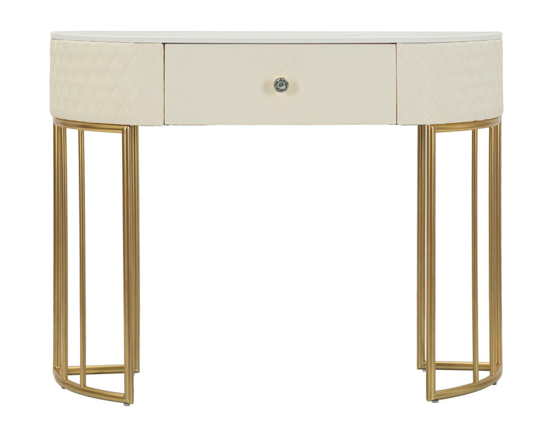 Console blanche avec pieds dorés – Entrée moderne Sharon