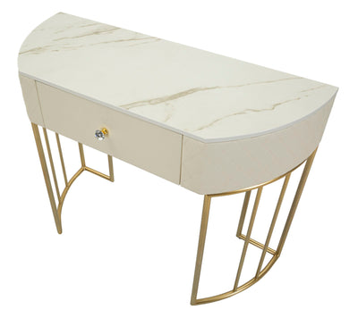 Console blanche avec pieds dorés – Entrée moderne Sharon